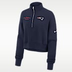 New England Patriots Phoenix Women's Nike NFL Cropped 1/4-Zip Crew