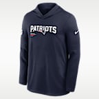 Playera de manga larga Nike Dri-FIT de la NFL con gorro para hombre New England Patriots Pure Fury Sideline