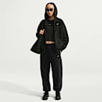 Pants de tiro alto oversized para mujer Nike Studio Fleece Heavyweight Plush
