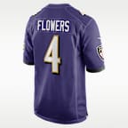 Jersey de fútbol americano Nike de la NFL Game para hombre Zay Flowers Baltimore Ravens