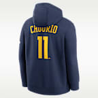 Sudadera con gorro sin cierre Nike de la MLB para hombre Jackson Chourio Milwaukee Brewers 2026 World Series Champions