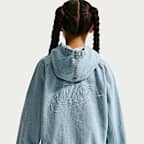 Nike Sportswear Collection Older Kids' Full-Zip Hooded Denim Jacket