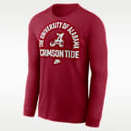 Playera de manga larga universitaria Nike para hombre Alabama Legacy Arched Logo