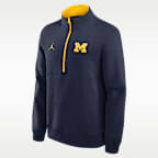 Michigan Primetime Primary Logo Men's Jordan Brand College 1/2-Zip Crew