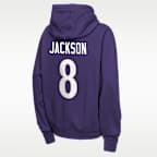 Lamar Jackson Baltimore Ravens Big Kids' Nike NFL Pullover Hoodie