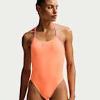 Traje de baño de una pieza con espalda en T ajustable para mujer Nike Swim HydraStrong
