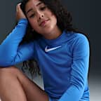 Nike Swim Hydroguard Big Kids' (Girls') Dri-FIT UV Long Sleeve Top