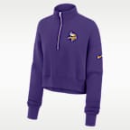 Minnesota Vikings Phoenix Women's Nike NFL Cropped 1/4-Zip Crew