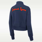 Detroit Tigers Phoenix Women's Nike MLB Cropped 1/4-Zip Crew
