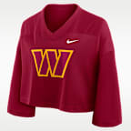 Jersey cropped Nike Dri-FIT de la NFL para mujer Washington Commanders Rewind Fashion
