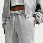 Nike Studio Fleece Medium Weight Pantalón de talle medio con bajos elásticos - Mujer