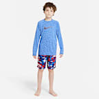 Playera de manga larga Dri-FIT UV para niño talla grande Nike Swim Hydroguard Essential