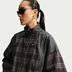 Nike Sportswear Women's Oversized Checked Flannel Anorak Jacket