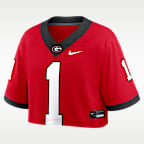 Jersey universitario cropped Nike Dri-FIT Game para mujer Georgia