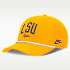 Gorra universitaria Nike Dri-FIT con estructura A-Frame ajustable para hombre LSU Legacy Letter Rise