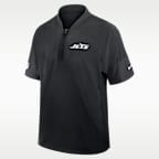 Chamarra de manga corta Nike de la NFL de medio cierre para hombre New York Jets Sideline Coach
