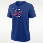 Sudadera de cuello redondo Nike de la MLB para mujer New York Mets