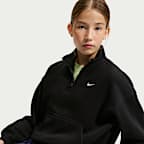 Nike Sportswear Studio Fleece Oversize-Oberteil mit Viertelreißverschluss (ältere Kinder, Mädchen)