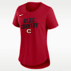 Cincinnati Reds Team Phrase City Connect Lockup Women's Nike MLB T-Shirt