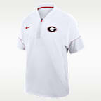 Chamarra universitaria con gorro de medio cierre de manga larga Nike para hombre Georgia Sideline Coach