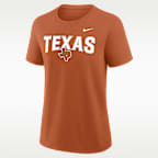 Playera universitaria Nike para mujer Texas Arch Logo
