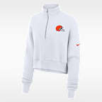 Cleveland Browns Primetime Phoenix Women's Nike NFL Oversized Cropped 1/4-Zip Crew