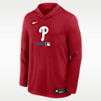 Playera de manga larga con gorro Nike Dri-FIT de la MLB para hombre Philadelphia Phillies Authentic Collection