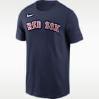 Playera marca denominativa Nike de la MLB de algodón para hombre Boston Red Sox
