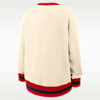 Sudadera universitaria de cuello redondo sin cierre Nike, oversized para mujer Georgia Legacy
