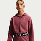 Sweat à capuche et zip Dri-FIT Nike Pro Fleece pour ado (fille)