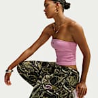 Pants oversized de tiro alto con dobladillo para mujer Nike Studio Fleece Medium Weight