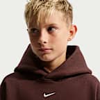 Sudadera con gorro sin cierre de tejido Fleece para niños talla grande Nike Solo Swoosh