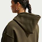 Sudadera con gorro oversized de cierre completo para mujer Nike Studio Fleece Medium Weight