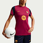 FC Barcelona Strike Nike Dri-FIT Kurzarm-Fußballoberteil (Damen)