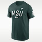 Playera universitaria Nike para hombre Michigan State Legacy Arch 2-Hit