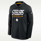Playera de manga larga Nike Dri-FIT de la NFL con gorro para hombre Pittsburgh Steelers Sideline