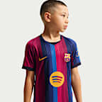 F.C. Barcelona 2026/27 Match Home Older Kids' Nike Aero-FIT Football Authentic Shirt