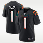 Jersey de futbol americano Game para hombre NFL Cincinnati Bengals (Ja'Marr Chase)