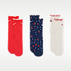 나이키 체리 주니어 레터스 마이크로 크루 삭스(3켤레)