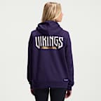 Sudadera con gorro sin cierre Nike Dri-FIT de la NFL para mujer Minnesota Vikings Rivalries Collection Sideline