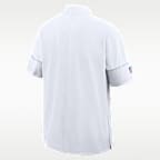 Chamarra de manga corta Nike de la NFL con gorro y medio cierre para hombre Los Angeles Chargers Sideline Coach