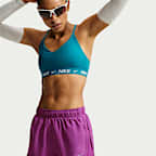 Shorts de correr Dri-FIT de tiro medio con forro de ropa interior para mujer Nike Tempo