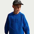 Suéter de cuello redondo para niños talla grande Nike Sportswear