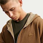 Sudadera con gorro de tejido Fleece reversible oversized de cierre completo para hombre Nike Club