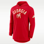Georgia Legacy Arch Men's Nike Dri-FIT College Long-Sleeve Hooded T-Shirt