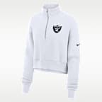 Las Vegas Raiders Primetime Phoenix Women's Nike NFL Oversized Cropped 1/4-Zip Crew