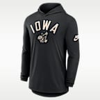 Iowa Legacy Arch Men's Nike Dri-FIT College Long-Sleeve Hooded T-Shirt