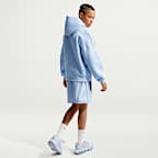 Φούτερ με κουκούλα σε φαρδιά γραμμή Nike Sportswear Tech Fleece για μεγάλα αγόρια