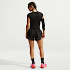 Playera de correr de manga tipo casquillo Dri-FIT para mujer Nike Tempo Swoosh