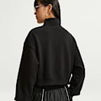 Nike Studio Fleece Medium Weight Women's Oversized 1/4-Zip Cropped Top